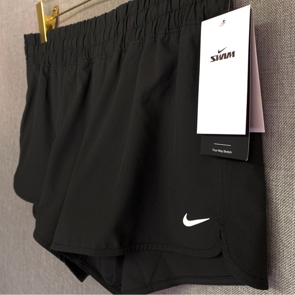 NIKE Women’s Swim Cover Up Shorts MEDIUM Black - Picture 4 of 8